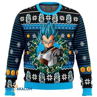 Super Saiyan Blue Vegeta Gift For Fan Anime Christmas Ugly Sweater | Favorety AU