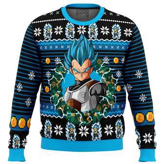 Super Saiyan Blue Vegeta Ugly Christmas Sweater | Favorety CA