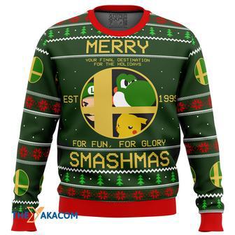 Super Smash Bros Merry Smashmas Gift For Fan Anime Christmas Ugly Sweater | Favorety UK