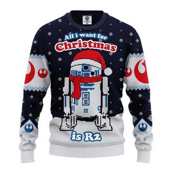 SW Christmas Sweater All I Want For Christmas Is Blue White Ugly Sweater Cute SW Ugly Sweater | Favorety