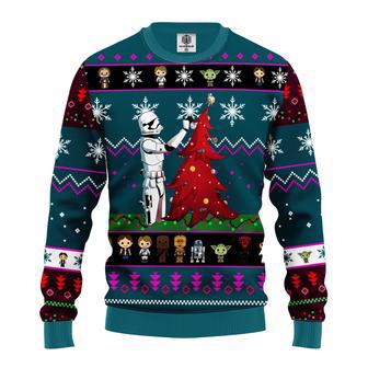 SW Christmas Sweater Stormtrooper Decorates Christmas Tree Ugly Sweater Amazing SW Ugly Sweater | Favorety AU