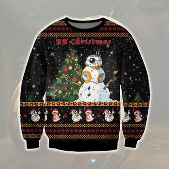 SW Christmas Ugly Sweater BB Robot Christmas Dancing BB Snowflakes Black Sweater Amazing SW Ugly | Favorety DE