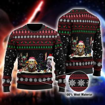 SW Mandalorian Christmas Sweater Mandalorian Grogu Darth Vader Stormtrooper Pattern Ugly Sweater | Favorety UK