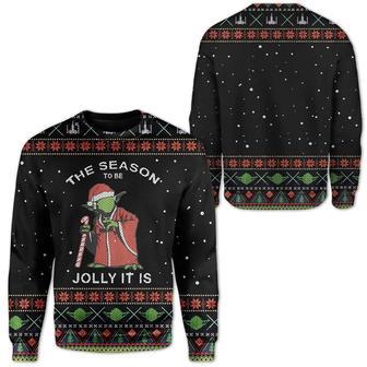 SW Sweater The Season To Be Jolly It Is Yoda Black Ugly Sweater High Quality SW Ugly Sweater | Favorety DE