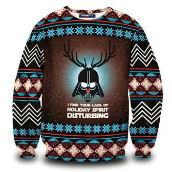 SW Ugly Sweater SW Sith I Find Your Lack Of Holiday Spirit Disturbing Sweater Funny SW Sweater | Favorety