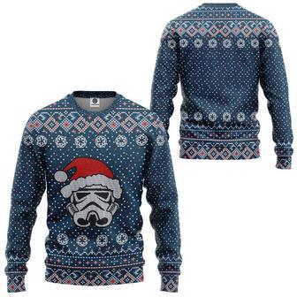 SW Ugly Sweater SW Stormtrooper Christmas Blue Sweater Awesome High Quality SW Sweater | Favorety