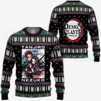 Tanjiro And Nezuko Ugly Sweater Christmas Kimetsu Anime Gift | Favorety AU