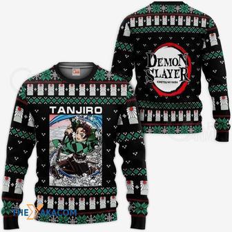 Tanjiro Kamado Kimetsu no Yaiba Anime Crew Neckline Custom Gift For Fan Anime Christmas Ugly Sweater | Favorety