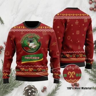 Teacher Christmas Sweater Academic Claw Professor Teacher Red Ugly Sweater | Favorety CA