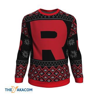 Team Rocket Logo Pokemon Manga Anime Great Gift Ugly Christmas Sweater | Favorety UK