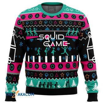 The Game is On Squid Game Gift For Fan Anime Christmas Ugly Sweater | Favorety CA