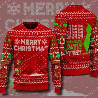 The Grinch Ugly Sweater Double Hate Loathe Entirely Christmas Sweater | Favorety UK