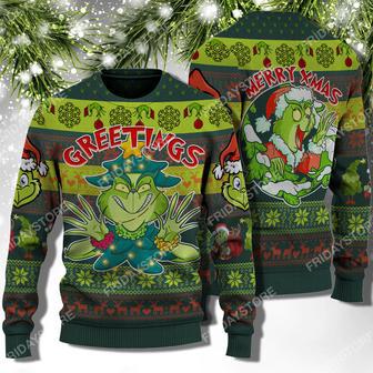 The Grinch Ugly Sweater The Grinch Greetings Merry X-mas Funny Christmas Sweater | Favorety UK