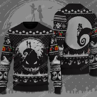 The Nightmare Before Christmas Sweater Jack And Sally Nightmare Christmas Sweater Cool High Quality | Favorety UK