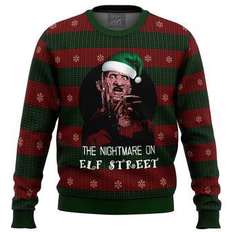 The Nightmare On Elf Street Freddy Krueger Ugly Christmas Sweater | Favorety CA