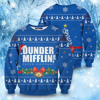 The Office Christmas Sweater Dunder Mifflin Paper Company Blue Ugly Sweater | Favorety AU