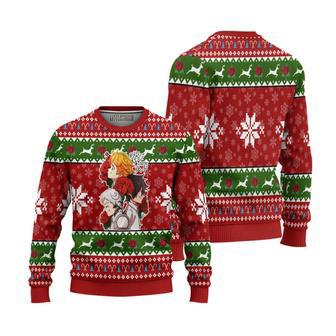 The Promised Neverland Knitted Ugly Christmas Sweater Red | Favorety DE