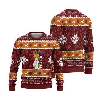 The Promised Neverland Ugly Christmas Sweater Emma Custom Anime Knitted Sweatshirt | Favorety AU