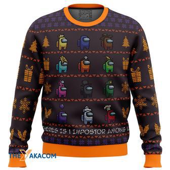 There Is One Impostor Among Us Gift For Fan Anime Christmas Ugly Sweater | Favorety DE