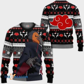 Tobi Akatsuki Black Custom With Pattern Gift For Fan Anime Christmas Ugly Sweater | Favorety