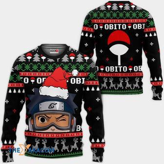 Uchiha Obito Naruto Anime Black Custom Gift For Fan Anime Christmas Ugly Sweater | Favorety UK