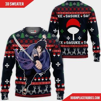 Uchiha Sasuke Ugly Christmas Sweater Custom Naruto Anime Xmas Gifts | Favorety UK