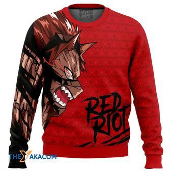 Unbreakable Red Riot My Hero Academia Gift For Fan Anime Christmas Ugly Sweater | Favorety