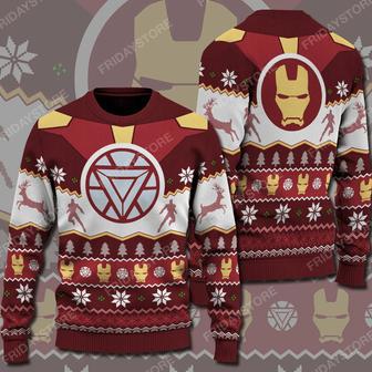 Unifinz Marvel Ugly Sweater Ironman Character Christmas Pattern Sweater Cool Ironman Christmas | Favorety