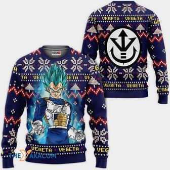 Vegeta Blue Custom Anime Dragon Ball Gift For Fan Anime Christmas Ugly Sweater | Favorety AU