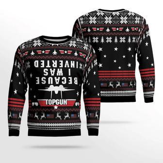 Veteran Sweater Because I Saw Inverted Topgun Black White Christmas Ugly Sweater | Favorety DE