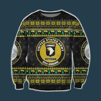 Veteran Sweater United States Airborne Veteran Airborne Yellow Black Ugly Sweater | Favorety DE