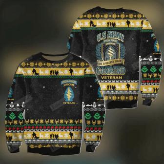 Veteran Sweater US Army Special Forces Airborne Christmas Pattern Black Ugly Sweater | Favorety DE