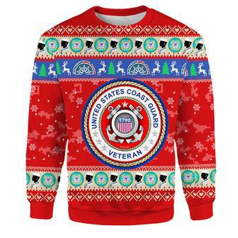 Veteran Sweater US Coast Guard Veteran Christmas Red Ugly Sweater | Favorety CA