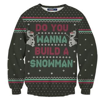 Wanna Build A Snowman Christmas Ugly Wool Sweater Christmas Gift For Kid Adult | Favorety DE