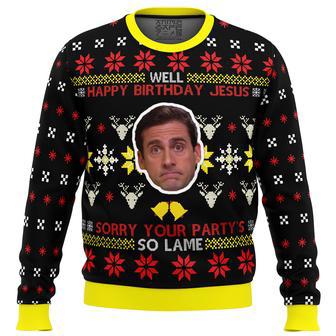 Well Happy Birthday Jesus The Office Ugly Christmas Sweater | Favorety UK