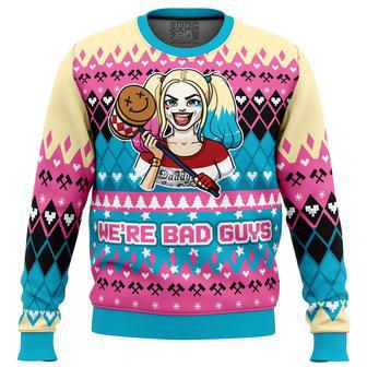 We're Bad Guys Harley Quinn DC Comics Ugly Christmas Sweater | Favorety DE