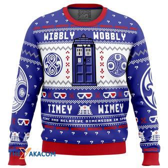 Wibbly Wobbly Doctor Who Gift For Fan Anime Christmas Ugly Sweater | Favorety UK