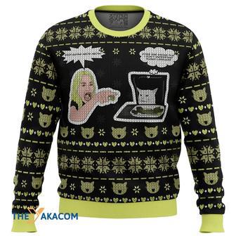 Woman Yelling At Cat Meme Custom Gift For Fan Anime Christmas Ugly Sweater | Favorety AU