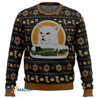 Woman Yelling At Cat Meme Gift For Fan Anime Christmas Ugly Sweater | Favorety AU