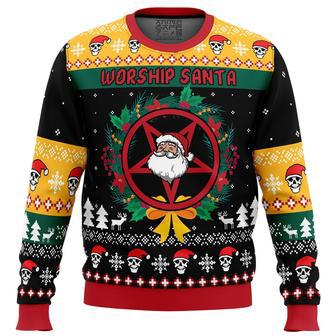 Worship Santa Ugly Christmas Sweater | Favorety