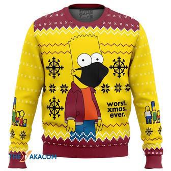 Worst Xmas Ever The Simpsons Gift For Fan Anime Christmas Ugly Sweater | Favorety UK