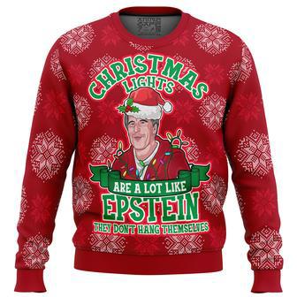 Xmas Lights Are Like Epstein Ugly Christmas Sweater | Favorety UK