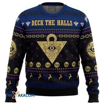 Yugioh Deck the Halls Gift For Fan Anime Christmas Ugly Sweater | Favorety DE