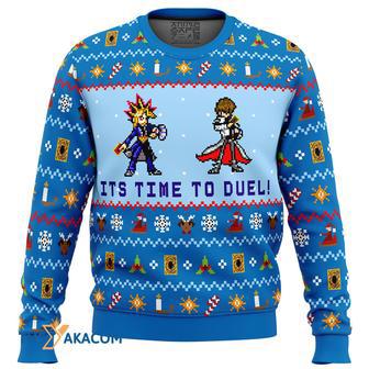 Yugioh Its Time To Duel Gift For Fan Anime Christmas Ugly Sweater | Favorety CA