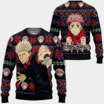 Yuji Itadori Ugly Christmas Sweater Custom Anime Jujutsu Kaisen Xmas Gifts | Favorety DE