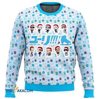 Yuri on Ice Cute Chibi Custom Gift For Fan Anime Christmas Ugly Sweater | Favorety AU