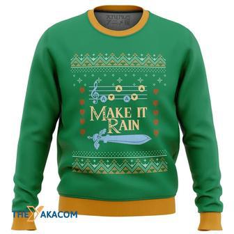 Zelda Make it Rain Custom Gift For Fan Anime Christmas Ugly Sweater | Favorety UK