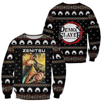 Zenitsu Agatsuma Ugly Christmas Sweater Kimetsu Anime Custom Xmas Clothes | Favorety