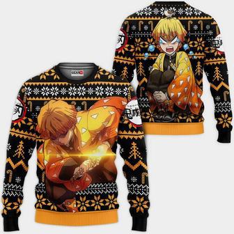 Zenitsu Ugly Christmas Sweater Custom Anime Kimetsu Xmas Gifts | Favorety CA