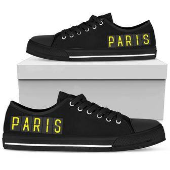 Airport Destinations Paris Low Top Canvas Shoes - Monsterry CA